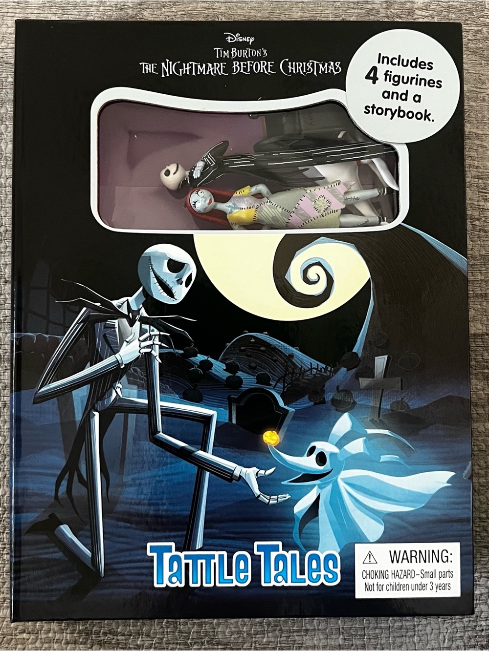 Disney Nightmare Before Christmas Tattle Tales 4 Figurines & Storybook 3"